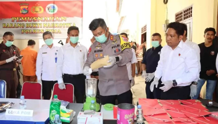Polres Bima Musnahkan BB Kasus Narkotika; Ganja Seberat 315,95 Gram dan Sabu Seberat 137,09 Gram