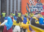 Senam Krida Kemenpora Rutin Gelar Olahraga Bersama PMKI di Tengah Hujan