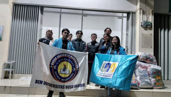 Aksi Nyata Mahasiswa, BEM Universitas Nusa Mandiri Salurkan Donasi Bencana Sumatera
